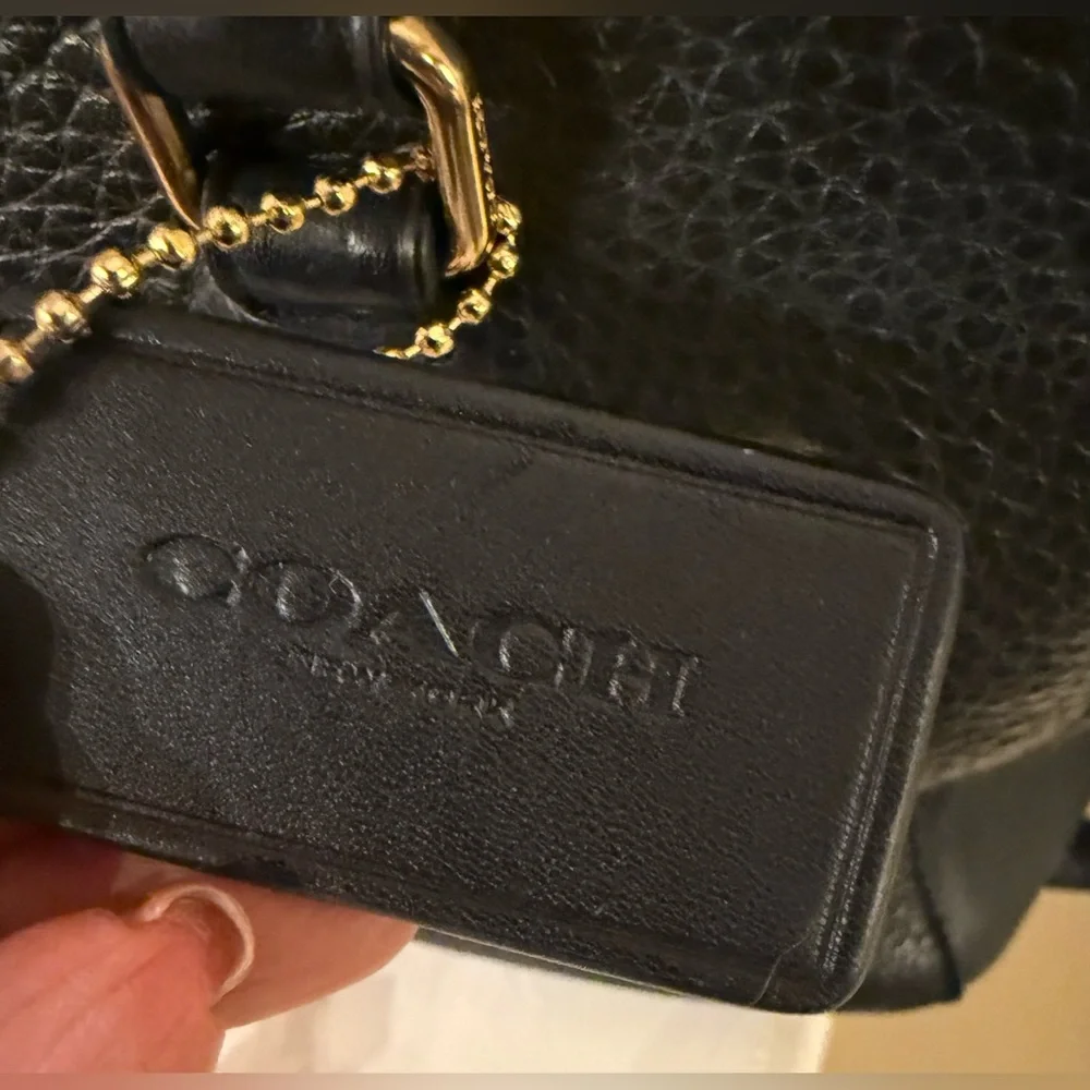 Coach Swagger Black Satchel Bag with Gold Accents F55665 EUC - Picture 15 of 16